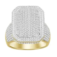 MEN’S RING 2 3/8 CT ROUND DIAMOND 10K YELLOW GOLD