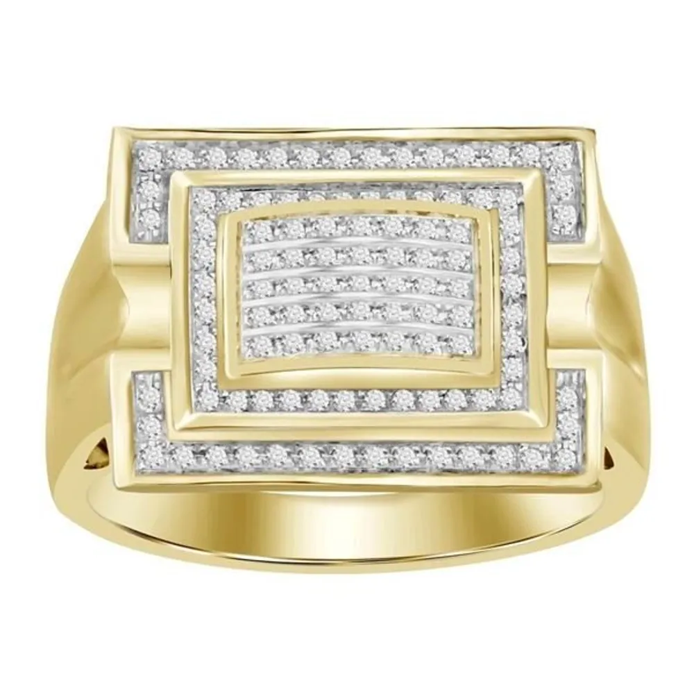 MEN’S RING 1/3 CT ROUND DIAMOND 10K YELLOW GOLD