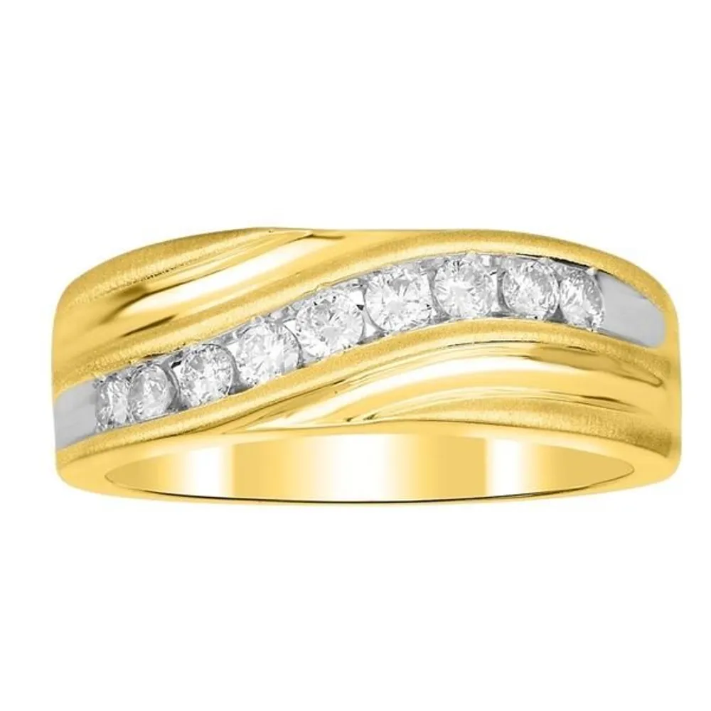 MEN’S RING 1/2 CT ROUND DIAMOND 10K YELLOW GOLD