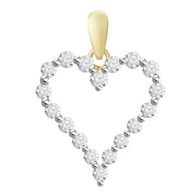 LADIES PENDANT 1/2 CT ROUND DIAMOND 10K YELLOW GOLD