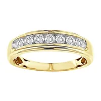 MEN’S BAND 1/2 CT ROUND DIAMOND 10K YELLOW GOLD