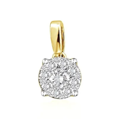 LADIES PENDANT 1/2 CT ROUND DIAMOND 14K YELLOW GOLD