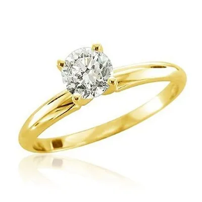 LADIES RING 1/2 CT ROUND DIAMOND 14K YELLOW GOLD