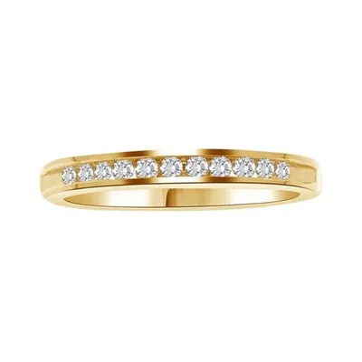 LADIES BAND 1/2 CT ROUND DIAMOND 14K YELLOW GOLD