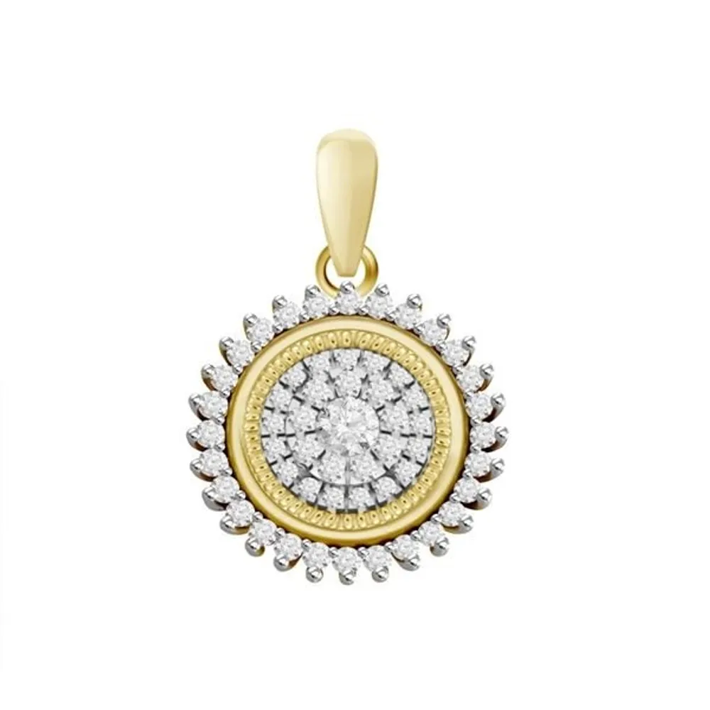 LADIES PENDANT 1/5 CT ROUND DIAMOND 10K YELLOW GOLD