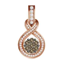 LADIES PENDANT 1/2 CT ROUND /CAPPUCCINO DIAMOND 10K ROSE GOLD