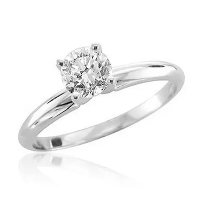 LADIES RING 1/10 CT ROUND DIAMOND 14K WHITE GOLD