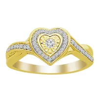 LADIES RING 1/6 CT ROUND DIAMOND 10K YELLOW GOLD