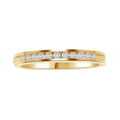 LADIES BAND 1/3 CT ROUND DIAMOND 14K YELLOW GOLD