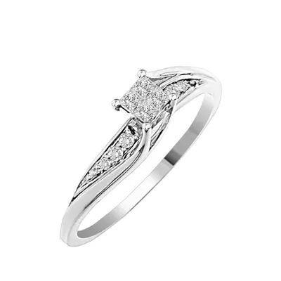 LADIES RING 1/4 CT ROUND/PRINCESS DIAMOND 10K TT WHITE/ROSE GOLD