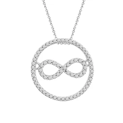 LADIES PENDANT 1/4 CT ROUND DIAMOND 10K WHITE GOLD