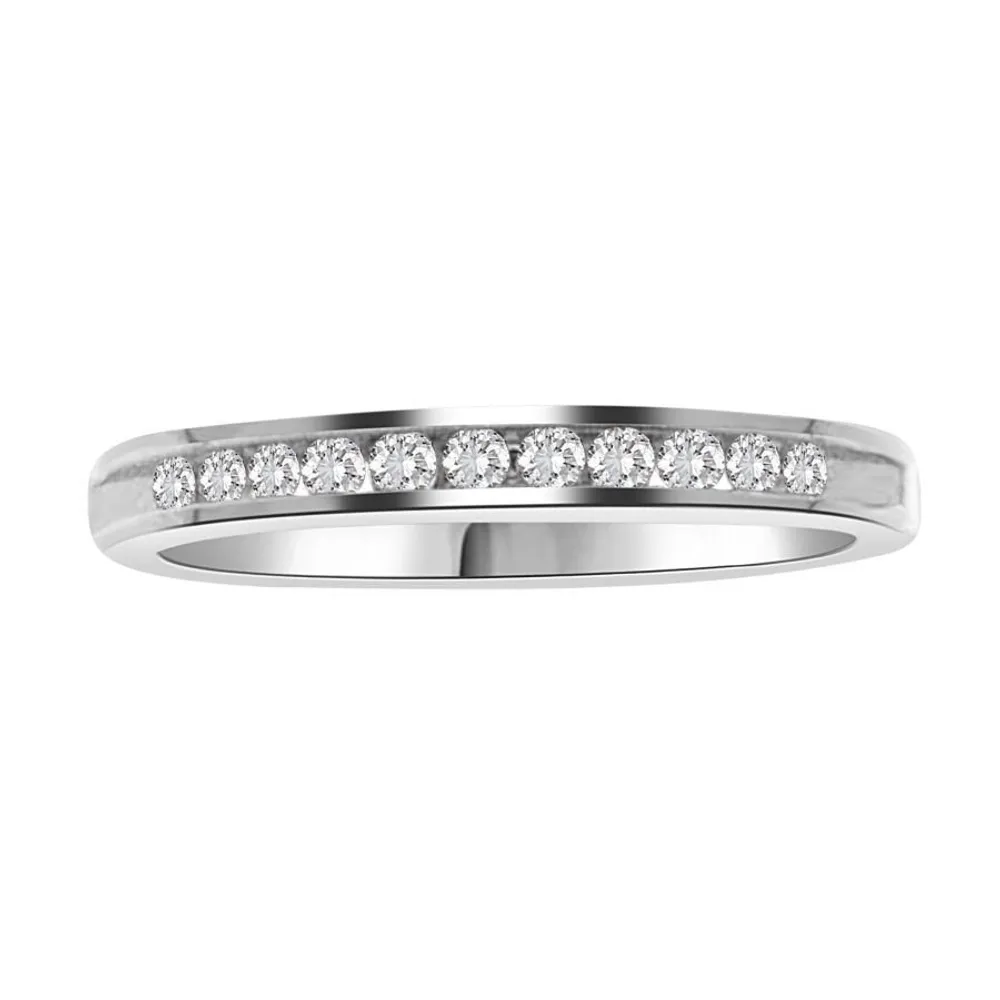 LADIES BAND 1/2 CT ROUND DIAMOND 14K WHITE GOLD