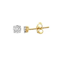 LADIES EARRING 1/2 CT ROUND DIAMOND 10K YELLOW GOLD