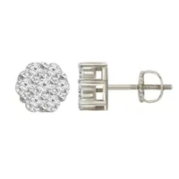 1.00CT RD DIAMONDS SET IN SILVER LADIES EARRING