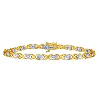 LADIES BRACELET 1/2 CT ROUND DIAMOND 10K TT YELLOW & WHITE GOLD