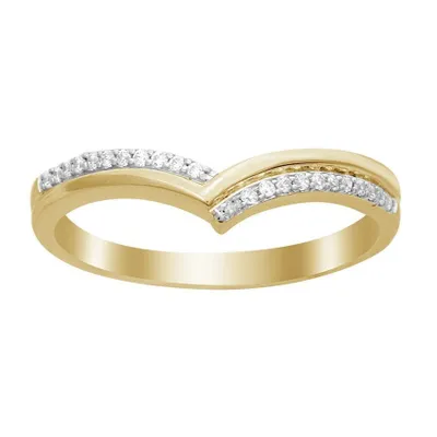 LADIES BAND 1/15 CT ROUND DIAMOND 10K YELLOW GOLD