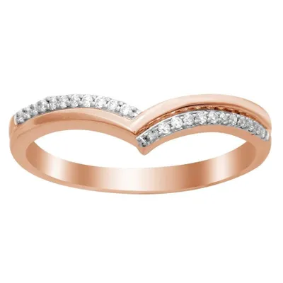 LADIES BAND 1/15 CT ROUND DIAMOND 10K ROSE GOLD