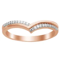 LADIES BAND 1/15 CT ROUND DIAMOND 10K ROSE GOLD