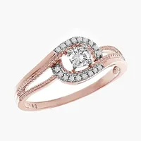 LADIES RING 1/4 CT ROUND DIAMOND 10K TT ROSE & WHITE GOLD