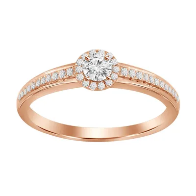 LADIES ENGAGEMENT RING 1/ CT ROUND DIAMOND 10K ROSE GOLD