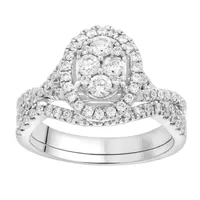 LADIES BRIDAL RING 1/2 CT ROUND DIAMOND 10K WHITE GOLD