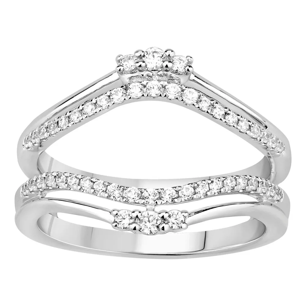 LADIES ENHANCERS WRAP 1/3 CT ROUND DIAMOND 14K WHITE GOLD