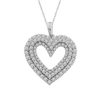 LADIES PENDANT 1 CT ROUND DIAMOND 10K WHITE GOLD