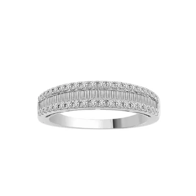 LADIES BAND 1/ CT ROUND/BAGUETTE DIAMOND 10K GOLD