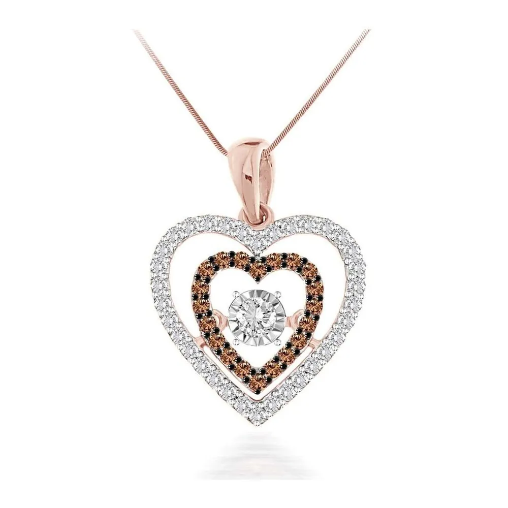 LADIES PENDANT 1/3 CT ROUND DIAMOND 10K ROSE GOLD