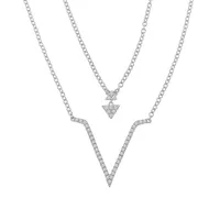 LADIES NECKLACE 1/4  CT ROUND DIAMOND 14K WHITE GOLD