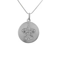 LADIES NECKLACE 1/15 CT ROUND DIAMOND SILVER