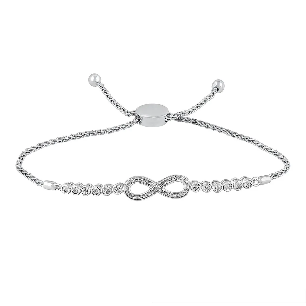 LADIES BRACELET 1/6 CT ROUND DIAMOND SILVER