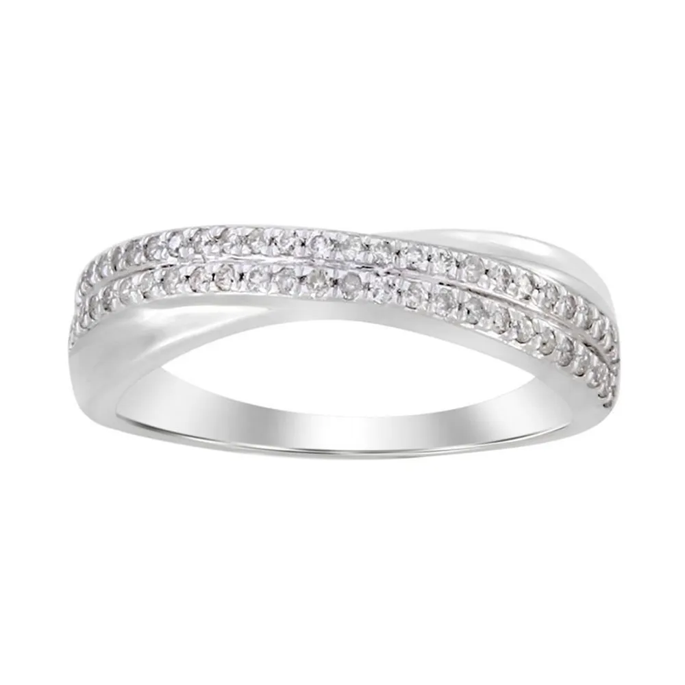 LADIES BAND 1/3 CT ROUND DIAMOND 14K WHITE GOLD