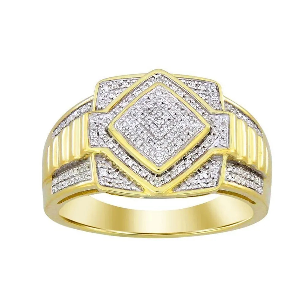 MEN’S RING 1/4 CT ROUND DIAMOND 10K YELLOW GOLD