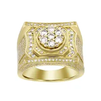 MEN’S RING 1 3/4 CT ROUND DIAMOND 10K YELLOW GOLD