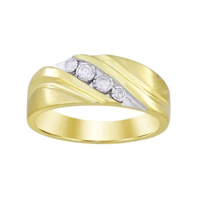 MEN’S RING 1/6 CT ROUND DIAMOND 10K YELLOW GOLD