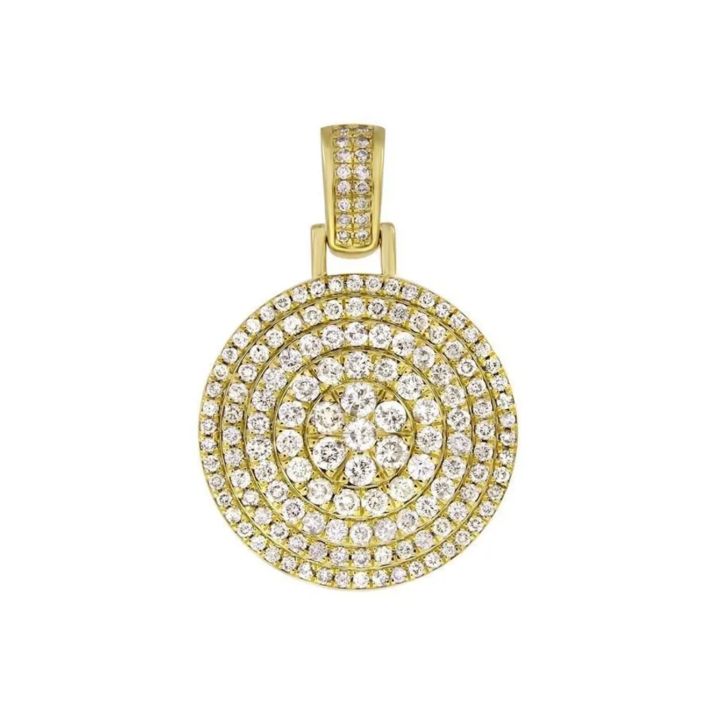 MEN’S CHARM 4 CT ROUND DIAMOND 14K YELLOW GOLD