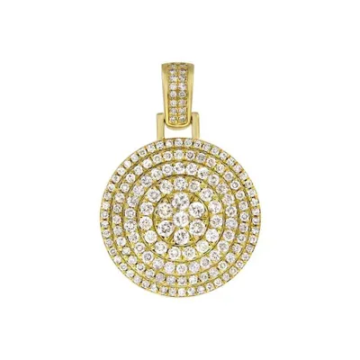 MEN’S CHARM 4 CT ROUND DIAMOND 14K YELLOW GOLD