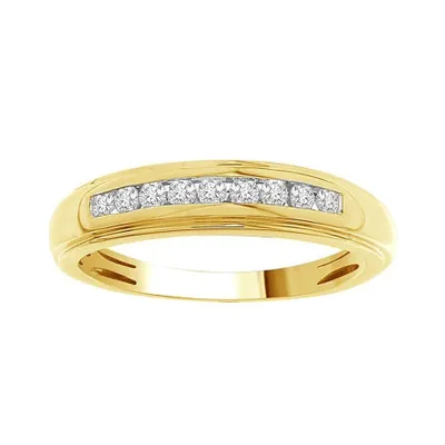 LADIES BAND 1/ CT ROUND DIAMOND 10K YELLOW GOLD