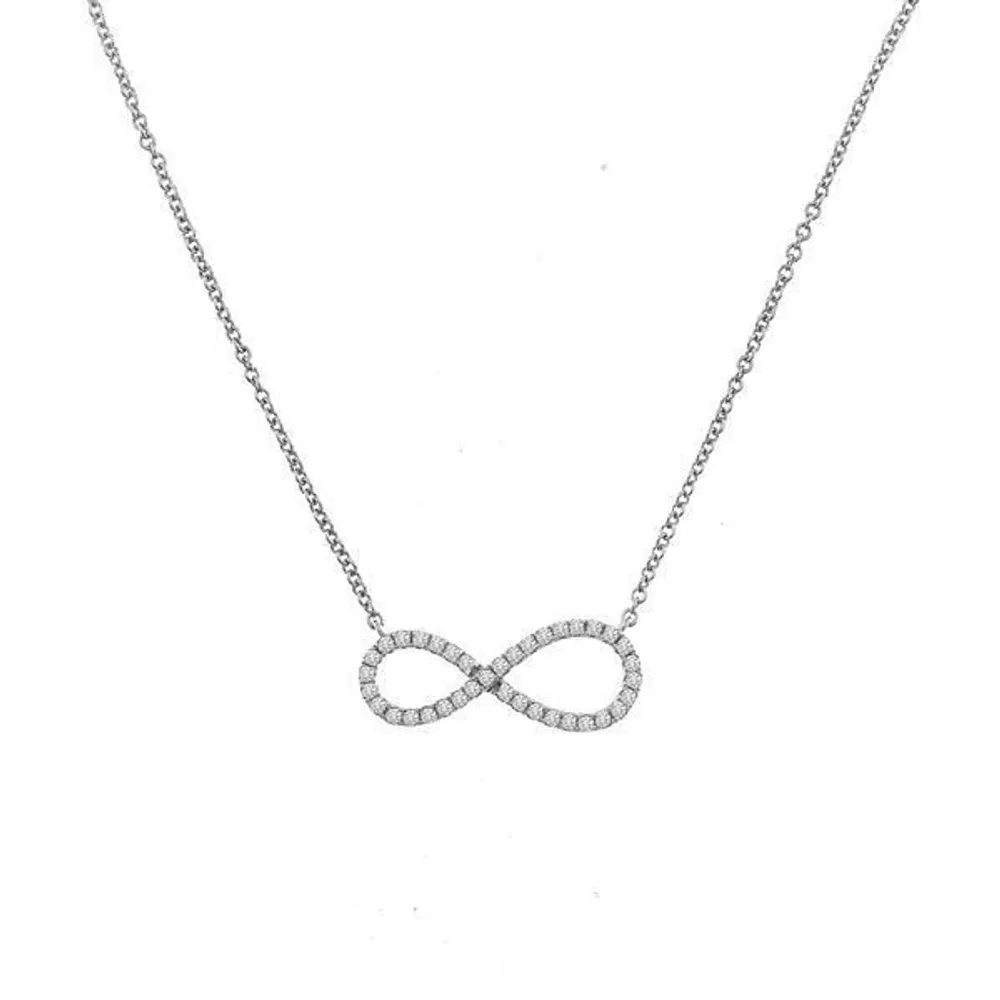 LADIES PENDANT WITH CHAIN 1/ CT ROUND DIAMOND 10K WHITE GOLD