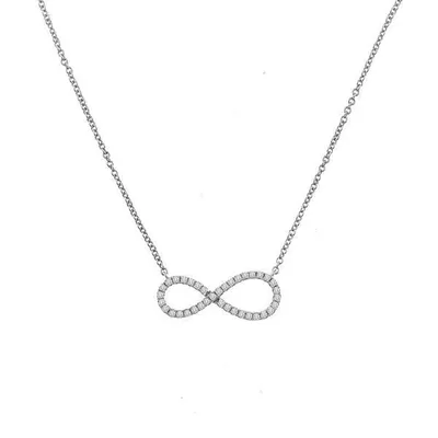 LADIES PENDANT WITH CHAIN 1/ CT ROUND DIAMOND 10K WHITE GOLD