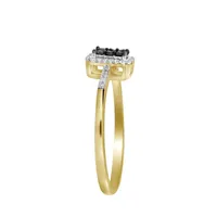 LADIES RING 1/5 CT WHITE/CHOCOLATE ROUND DIAMOND 10K YELLOW GOLD