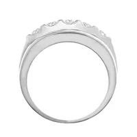 MEN’S RING 2 CT ROUND DIAMOND 10K WHITE GOLD