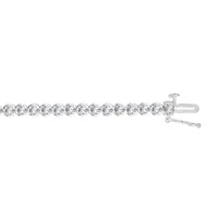 LADIES BRACELET 5 CT ROUND DIAMOND 10K WHITE GOLD