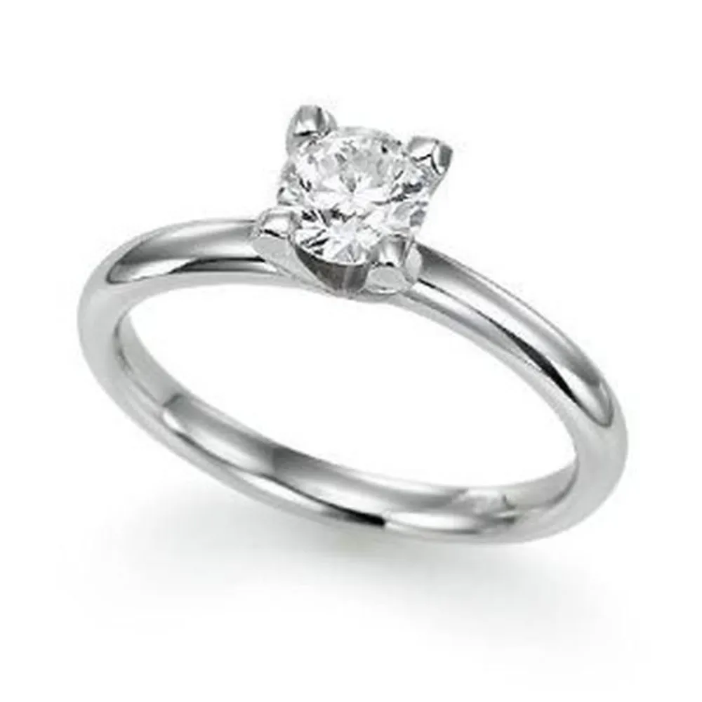 LADIES RING 3/4 CT ROUND DIAMOND 14K WHITE GOLD