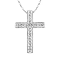 LADIES PENDANT 3/4 CT ROUND DIAMOND 10K WHITE GOLD