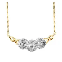 LADIES NECKLACE 1/4 CT ROUND DIAMOND 10K YELLOW GOLD