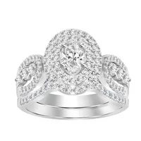 LADIES BRIDAL RING SET CT ROUND/OVAL DIAMOND 14K GOLD