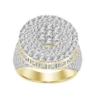 MEN’S RING 5 CT ROUND DIAMOND 14K YELLOW GOLD