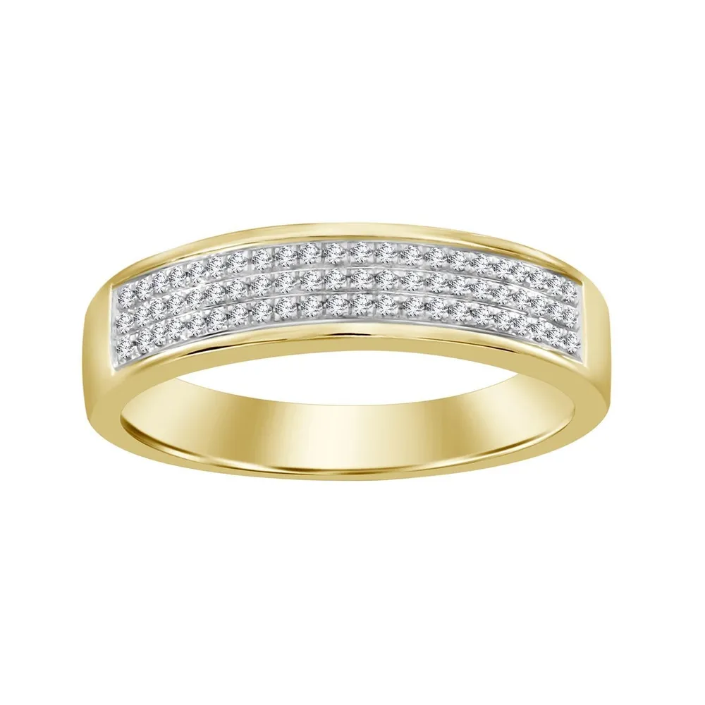 MEN’S BAND 1/5 CT ROUND DIAMOND 10K YELLOW GOLD